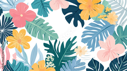 Collection of delicate watercolor botanical illustrations of various leafy branches and floral elements