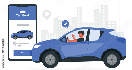 Car rental company branding and marketing graphics