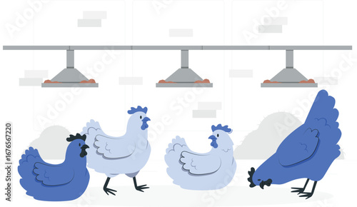 Charming chicken farm scene with rafiki character