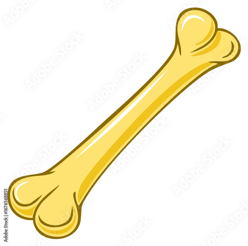 Vector Illustration of a Cartoon Style Bone for Dog or Animal Pet Food