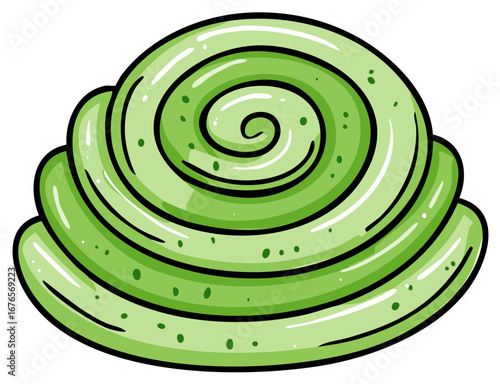 Swirl of Green Frosting with Sprinkles - Sweet Treat Illustration