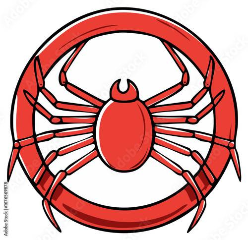 Red spider insect logo design concept for various applications, vector illustration