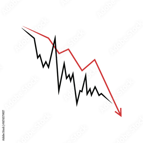 Market Downturn: A graphical depiction of a market downturn, featuring downward-sloping lines suggesting economic decline and financial losses. 
