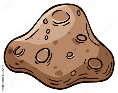 Cartoon style brown potato tuber illustration fresh organic root vegetable food ingredient