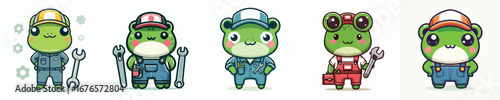 frog vector in mechanical costume