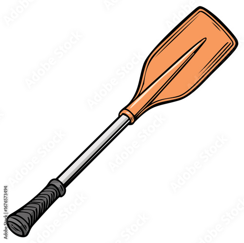 Colorful Cartoon Paddle Illustration Isolated for Summer Water Sports Activities