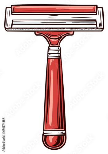 Vintage style red double edge safety razor for shaving and grooming