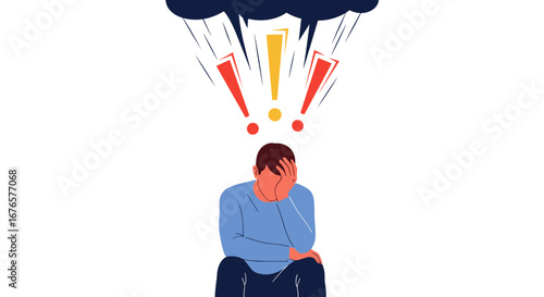 Man overwhelmed by problems needs support, feeling stressed under pressure, seeking mental health help now