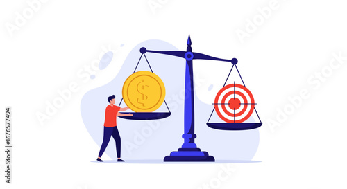 Achieve financial goals with balance and precision, visualizing success and smart investment strategies today