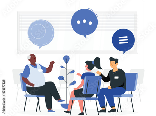 Rafiki group therapy session illustration