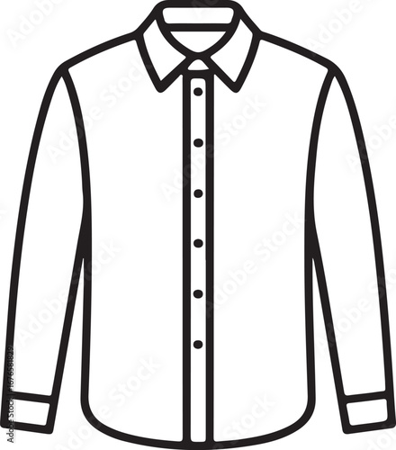 Classic long sleeve button down shirt outline icon