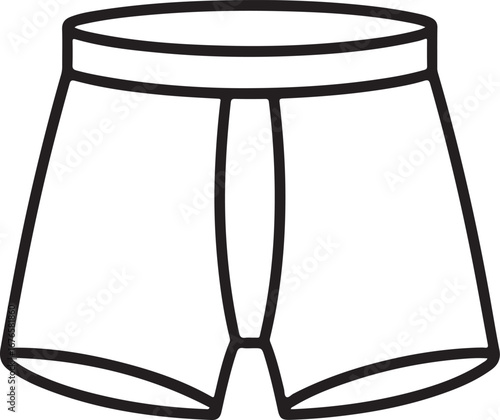 Simple outline drawing of men s boxer briefs underwear