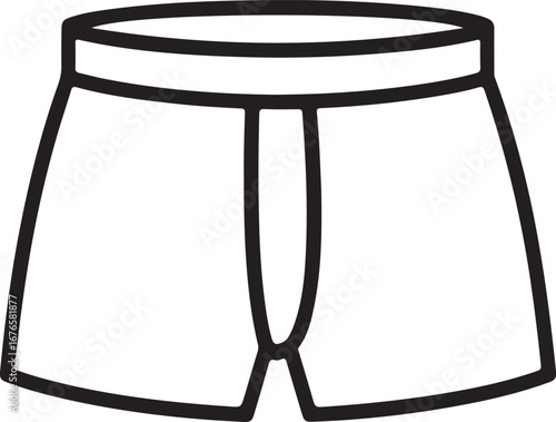 Simple outline drawing of men s boxer briefs underwear