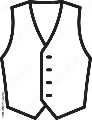 Simple outline drawing of a classic men s vest