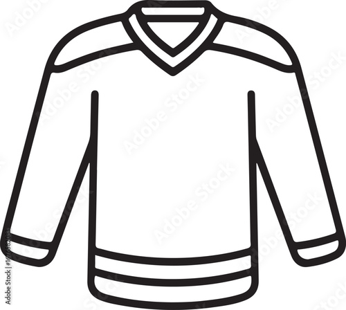 Simple outline drawing of a hockey jersey