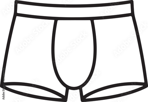 Simple outline drawing of men s boxer briefs underwear