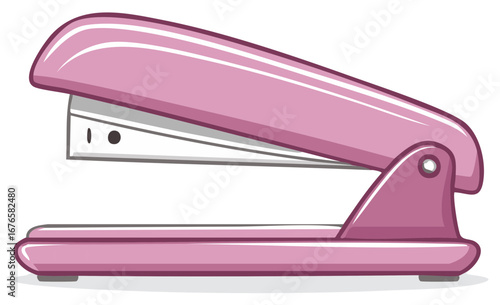 Cute Pink Cartoon Stapler kawaii office stationery item illustration