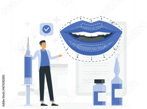 Stylized lip filler advertisement design