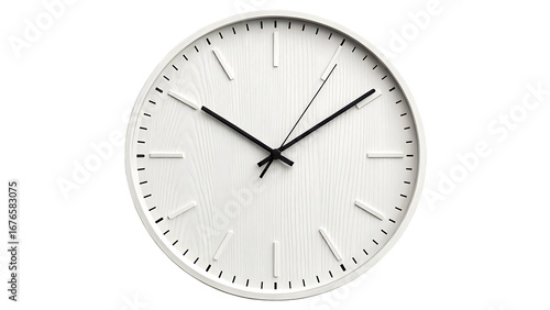 Minimalist wall clock with no numbers transparent background