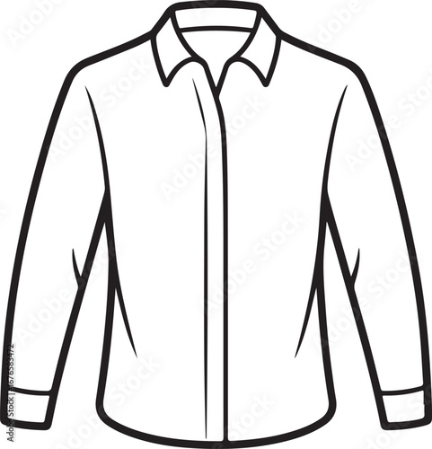 Simple outline drawing of a classic long sleeve button down shirt