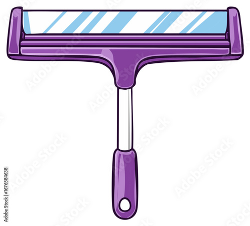 Purple T-Shaped Window Squeegee Tool for Cleaning and Glass Maintenance
