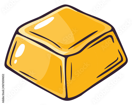 Golden ingot illustration representing wealth investment and financial success