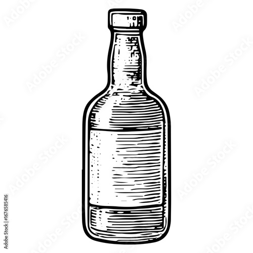 Vintage Liquor Bottle for Cocktail Bar Illustration Design