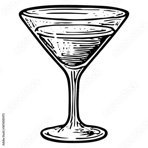 Elegant Martini Glass for Cocktail Bar Illustration Design