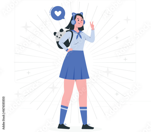 Otaku friendship anime character design