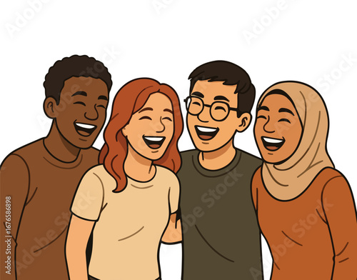 Diverse Group of Friends Laughing Together