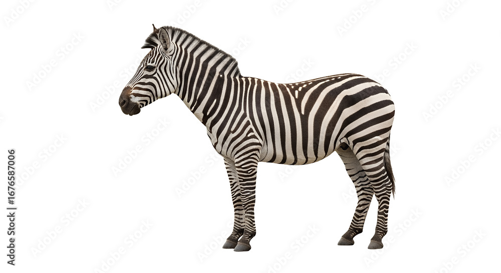 Fototapeta premium Beautiful Zebra Against Black Background