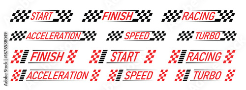 Racing Typography Vector Set – Speed and Turbo Labels for Motorsport Design
