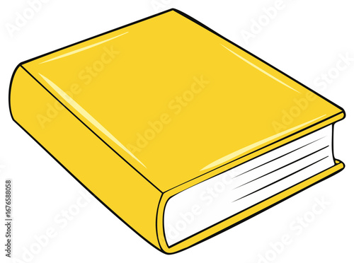 Yellow Hardcover Book Angled Still Life Open Pages Education Knowledge Study
