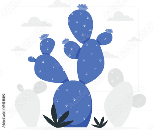 Prickly pear cactus character design