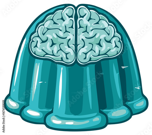 Brain Shaped Jelly Dessert Novelty Sweet Treat Whimsical Conceptual Creative Fun