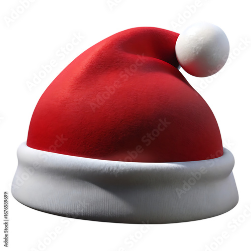 Festive Santa Hat Isolated on Black for Holiday Cheer and Christmas Celebrations, Perfect for Spreading Joy