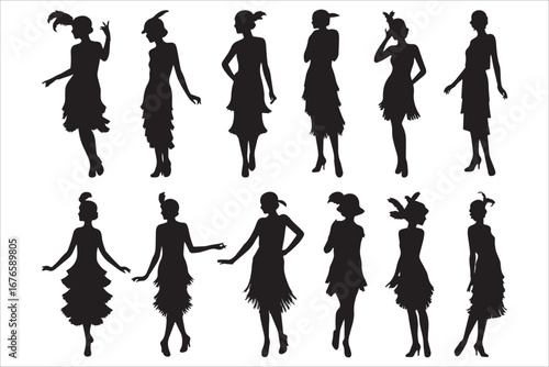 Flapper Women Silhouettes Collection