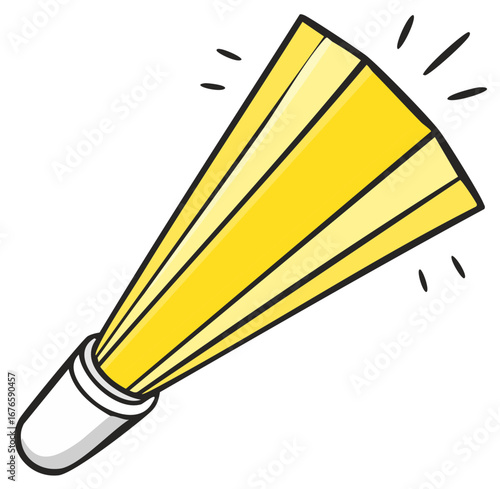 Cartoon of a yellow spotlight with emanating light beams