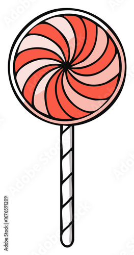 Colorful lollipop illustration on a white background candy swirl concept food treat sweet