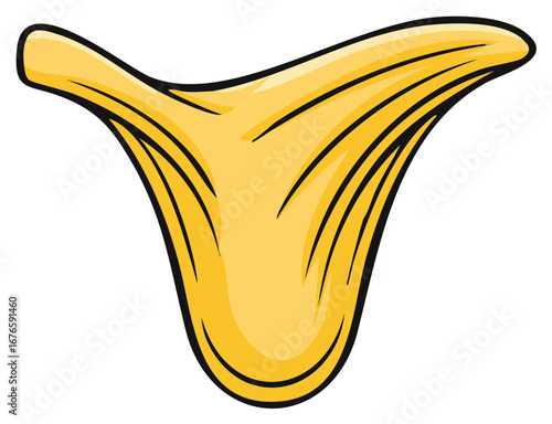 Vibrant Yellow Cartoon Chanterelle Mushroom Vector Illustration Isolated Design Element