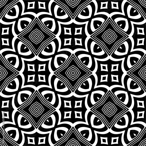  Abstract texture for cloth, fabric print, card, table furniture, banner, cover, invitation, decoration, wrapping.Seamless repeating pattern. Black and white color.Carpet pattern texture.