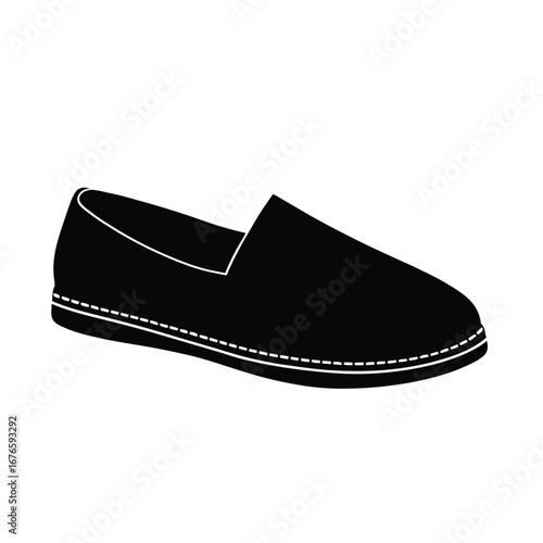Simple Black Silhouette Casual Shoes: Minimalist Fashion Footwear Design