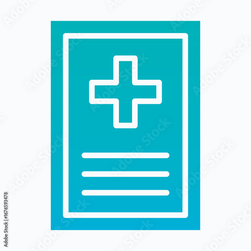 Hospital Signboard, Medical Icon Sign Vector Icon, Isolated Vector Silhouette Gradient Style Icon,
