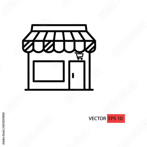 Wallpaper Mural Shopfront Icon: A meticulously designed illustration of a simple, clean shopfront, capturing the essence of commerce with an engaging visual. Torontodigital.ca