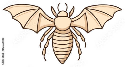 Cartoon Termite Alate Flying with Wings Vector Illustration