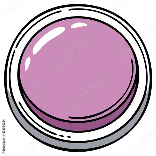 Single Dish of Lilac Colored Eye Shadow Makeup Close Up Illustration