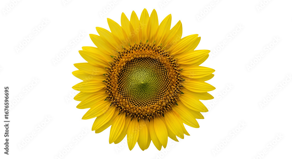 Fototapeta premium Bright Yellow Sunflower Head on Black Background