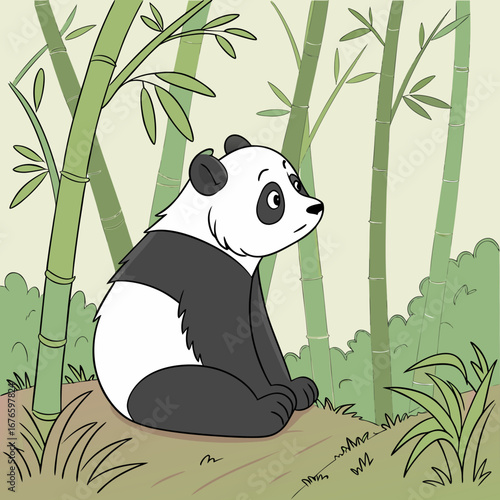 vector illustration of a panda