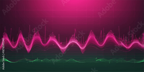 Medical monitor displays the rhythmic pulse of a healthy heart's EKG wave