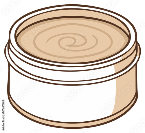 Jar of Skin Cream With Swirled Texture and Blank Label for Branding